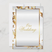 Elégant Marbre Or et blanc Satin Invitation (Dos)