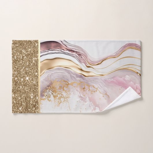 Élégant Marbre Or Rose (Serviette à main)