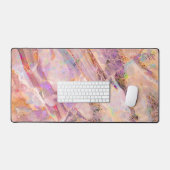 Élégant marbre rose clair Opal Monogramme Girly mi (Clavier et souris)