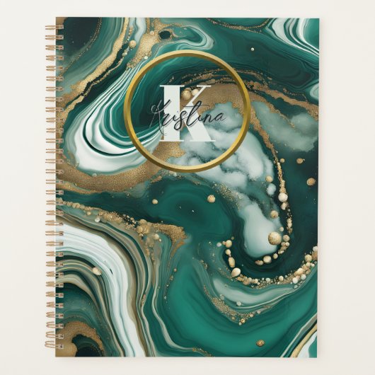 Élégant marbre vert émeraude avec plaques d'or (Devant)