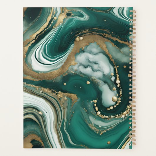 Élégant marbre vert émeraude avec plaques d'or (Dos)