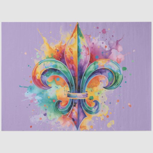 Elegant Mardi Gras Colors Decoupage Tissuepapier (Voorkant)