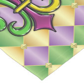 Elegant Mardi Gras Fleur De Lis Design Table Runne Korte Tafelloper (Hoek)