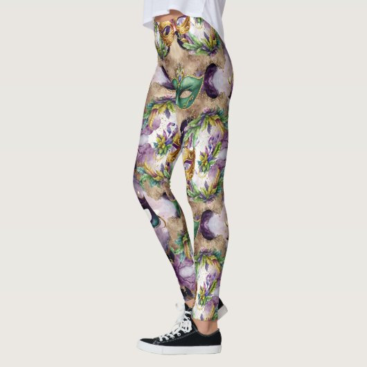 Elegant Mardi Gras maskers Leggings (Links)