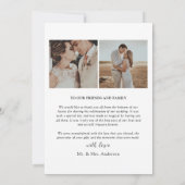 Elégant mariage 3 photo Carte de remerciements (Dos)