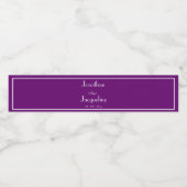 Élégant Mariage à eau violet Étiquettes de bouteil (Étiquettes simples)