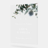 Élégant Mariage acrylique Affiche de bienvenue ave (Angle)