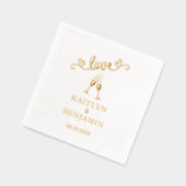 Elégant Mariage Aimer Véritable Foil Serviettes Em (Gauche)
