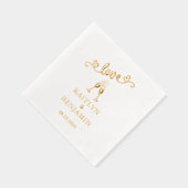 Elégant Mariage Aimer Véritable Foil Serviettes Em (Droite)