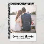 Élégant mariage amour et merci photo (Devant / Derrière)