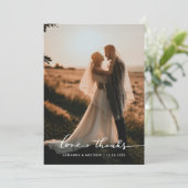 Élégant Mariage Amour Et Script De Merci | Photo (Debout devant)