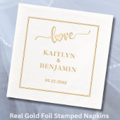 Elégant Mariage Amour Véritable Gold Foil Stampé