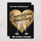 Elégant mariage Anniversaire de fête Invitation (Devant / Derrière)