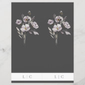 Elégant mariage aquarelle gris foncé menu double (Dos)