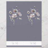 Elégant mariage aquarelle gris sombre menu double (Dos)