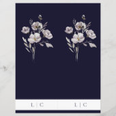 Elégant mariage aquarelle marine foncée menu doubl (Dos)