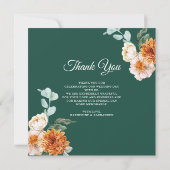 Elégant mariage aquarelle Merci photo florale (Dos)