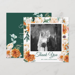 Elégant mariage aquarelle Merci photo florale