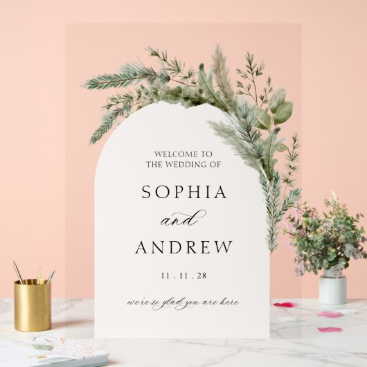 Élégant Mariage Arc À feuillage persistant Bienven (Mariage)