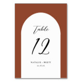 Élégant Mariage Arc | Numéro de table en terre cui (Dos)