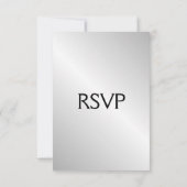 Elégant mariage argenté RSVP avec menu (Dos)