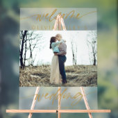 Elégant Mariage Bienvenue Photo Frosted | Doré (Neutre)