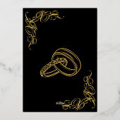 Élégant mariage Black and Gold Foil Invitation (Verso)