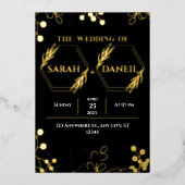 Élégant mariage Black and Gold Foil Invitation (Recto)