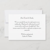 Elégant mariage blanc Carte de remerciements (Dos)