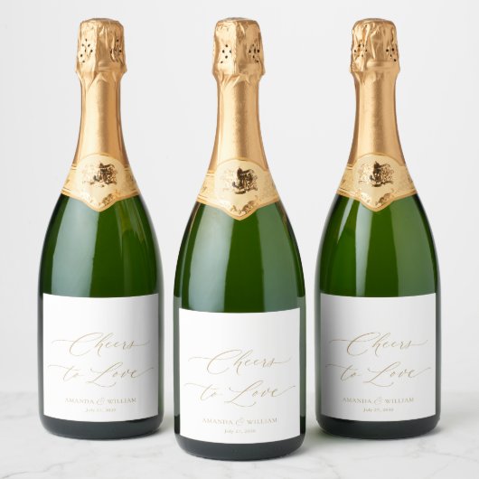 Élégant Mariage blanc Étiquette de bouteille de ch (Bouteilles)