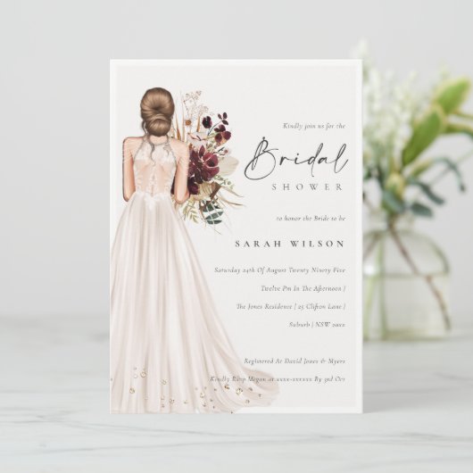 Élégant Mariage blanc Gown Invitation Fête des mar (Debout devant)