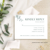 Élégant Mariage blanc vert avec/sans repas RSVP