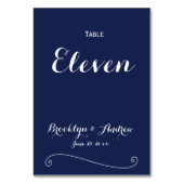 Élégant Mariage bleu de la Marine Numéros de table (Dos)