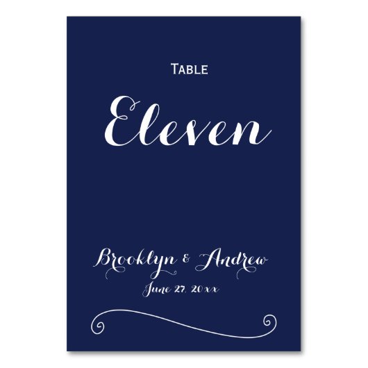 Élégant Mariage bleu de la Marine Numéros de table (Par défaut)