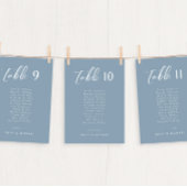 Elégant Mariage bleu Dusty Numéro de table & Noms