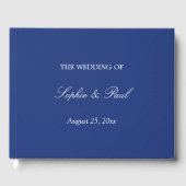 Elégant Mariage bleu foncé livre d'hôtes (Recto)