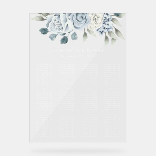 Élégant Mariage bleu-poussiéreux (Recto)