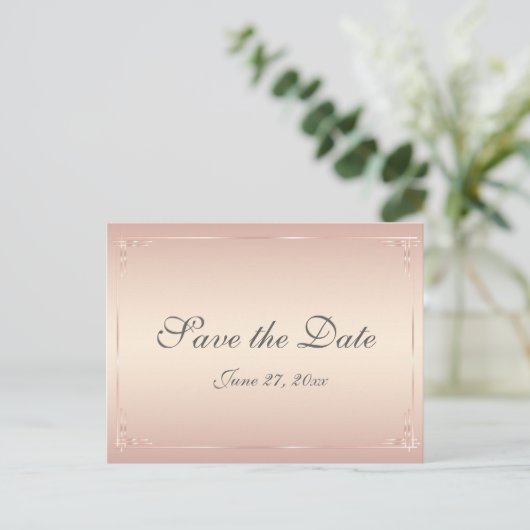 Elégant Mariage Blush Enregistrer Les Dates Cartes (Debout devant)