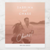 Élégant Mariage Blush Photographie Étiquette de vi (Étiquettes simples)