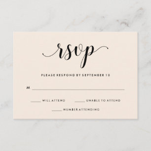 Elégant mariage blush RSVP