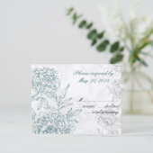 Elégant mariage botanique Cartes RSVP Crème Jade (Debout devant)