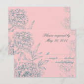 Elégant mariage botanique Cartes RSVP Pink Jade (Devant / Derrière)