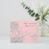 Elégant mariage botanique Cartes RSVP Pink Jade (Debout devant)