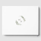 Élégant Mariage Botanique Monogramme Livre d'or (Verso)