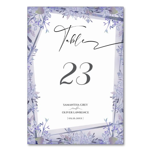 Élégant Mariage botanique Numéro de table Panneau (Par défaut)