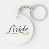 Élégant Mariage Calligraphie | Porte-clés (Dos)