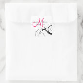 Élégant Mariage Carré de Monogramme  Étiquettes (Sac)