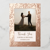 Elégant mariage Carte de remerciements 2 Photo Ros (Recto)
