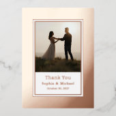 Elégant mariage Carte de remerciements 2 Photo Ros (Recto)