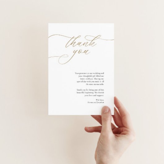 Elégant mariage Carte de remerciements avec callig